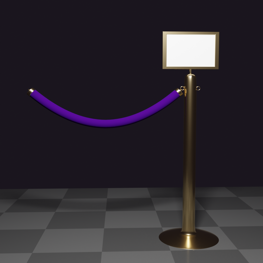 Brass Stanchions with Velvet Ropes & Sign preview image 1